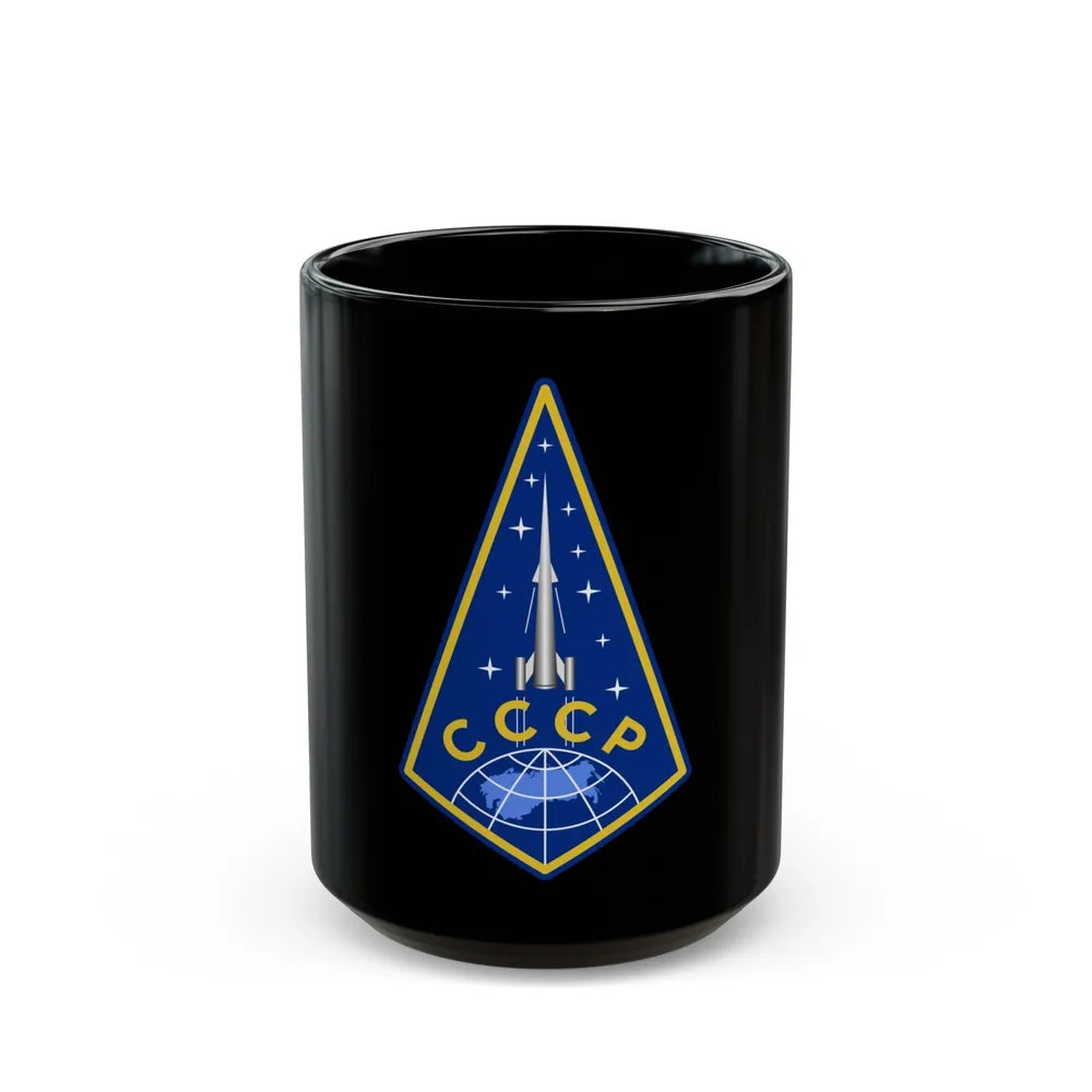 Zvezda Rocket (Soyuz Programme) Black Coffee Mug-15oz-Go Mug Yourself