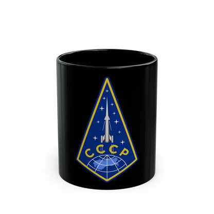 Zvezda Rocket (Soyuz Space Programme) Black Coffee Mug 11oz - Go Mug Yourself