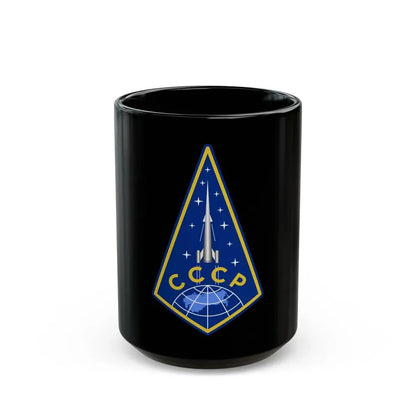 Zvezda Rocket (Soyuz Space Programme) Black Coffee Mug 15oz - Go Mug Yourself