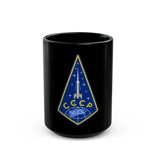 Zvezda Rocket (Soyuz Space Programme) Black Coffee Mug 15oz - Go Mug Yourself