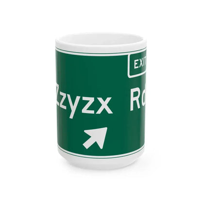 Zzyzx Road (California) (Road Sign) White Coffee Mug 15oz - Go Mug Yourself